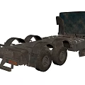 Dark Colored Tractor Truck With Multiple Wheels And Trailer Hitch For Heavy Duty Use
