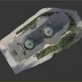 Detailed European-style Architecture Model With Green Domes Brick Towers And Surrounding Greenery