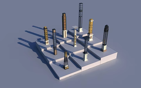 Modern Lamppost Iron Lamppost Cast Iron Lamppost Square Lamppost 3d model