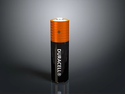 Duracell Battery With Orange And Black Design For Household Power Needs 3d model