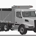 White Large Commercial Dump Truck With Heavy Duty Wheels And Open Bed