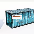 Blue Open Industrial Shipping Containers With Metal Structure And Branded Logos