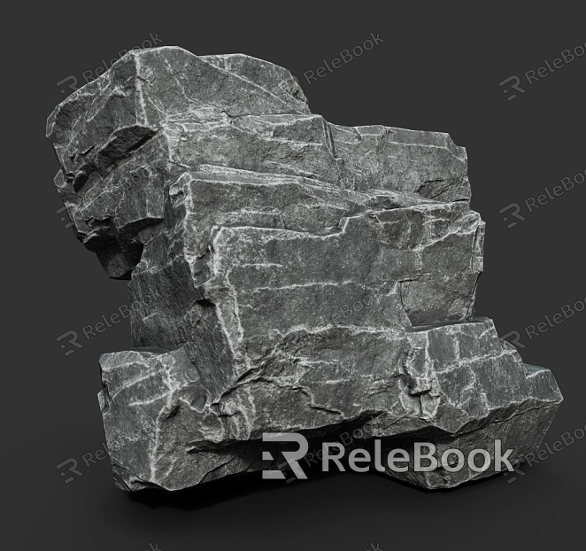 Rock Block Stone Obsidian Granite Natural Landscape model