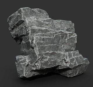 Rock Block Stone Obsidian Granite Natural Landscape 3d model