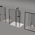 Rain Partition Shower 3d model
