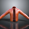 High Quality Brown Leather Jacket With Zipper Open Front Casual Style Design 3d model