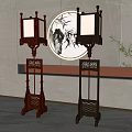 Floor lamp combination 3d model