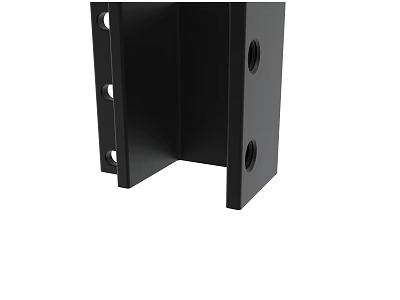 Black Metal Bracket With Multiple Mounting Holes For Structural Support Applications 3d model
