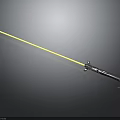 Yellow Lightsaber Design With Metallic Hilt And Glowing Blade Structure