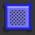 Blue Plastic Stool With Hollow Grid Seat Design And Smooth Reflective Surface 3d model