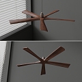 Areti solid wood ceiling fan 3d model