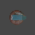 Military Hand Grenade Weapon Design With Green Fuse And Brown Textured Body