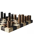 Wooden Chess Board Game With Black And White Squares And Carved Pieces For Entertainment