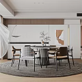 Modern Restaurant Dining Table and Chair Combination 3d model