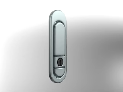 Modern Silver Door Lock Design Featuring Button And Keyhole Details 3d model