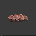 Sliced Food with Red Purple Texture Displayed on Dark Background 3d model