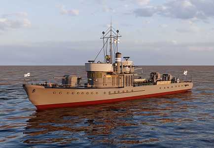 modern warship river patrol boat 3d model