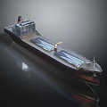 Realistic Model Of A Large Cargo Ship With Metallic Hull 3d model