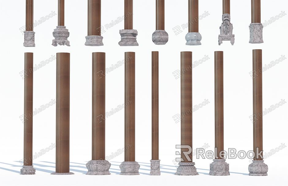 New Chinese style pillar foundation stone drum pillar foundation stone pillar cornerstone stone model