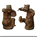 Traditional Handcrafted Ceramic Figurines Featuring Expressive Faces And Interactive Poses For Decor