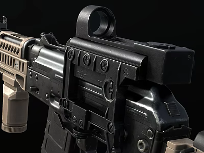 Tactical Rifle With Black And Brown Finish Featuring Scope And Detailed Mechanical Parts 3d model