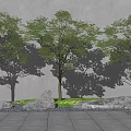 Modern Tree Landscape Tree Arbor Stone Landscape Stone 3d model