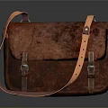 Vintage Brown Leather Messenger Bag With Adjustable Shoulder Strap And Classic Design