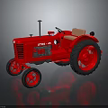Vintage Red Tractor UTROS-45 Model with Classic Design Features 3d model