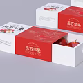 Decorative Ornament Set With Red Apple Ornaments In White And Red Packaging Boxes