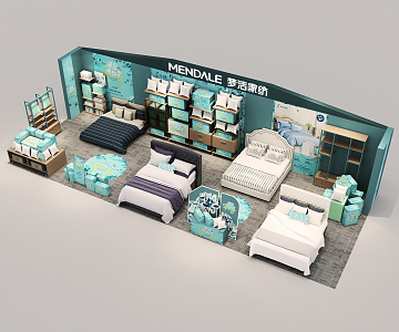 Modern Furniture Store Furniture Store Bird's Eye View 3d model