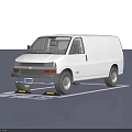 White Chevrolet Van Parked in Parking Space With Brand Text on Ground