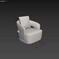 Modern Light Colored Leisure Chair With Curved Armrest And Comfortable Cushion