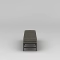 Modern Upholstered Sofa Bench With Fabric Cushion And Metal Frame Design