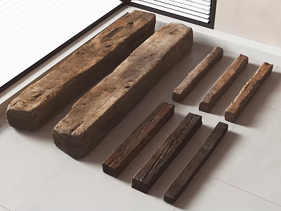 Wood Old Wood Table Solid Wood Stool Plank Wood Old Plank 3d model