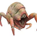 Monstrous Crab Like Creature With Large Mouth Sharp Teeth And Reddish Brown Exoskeleton 3d model