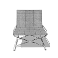Modern Single Sofa with Geometric Metal Frame Grid Pattern Seat and Backrest Design 3d model