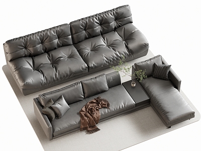 Double sofa Multi-person sofa Corner sofa model