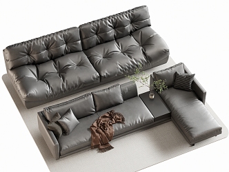 Double sofa Multi-person sofa Corner sofa 3d model