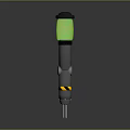 Handheld Medical Probe Tool With Black Body Yellow Stripes Green Section And Red Indicator Light
