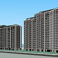 Modern Residential Complex With High Rise Buildings Greenery And Roads