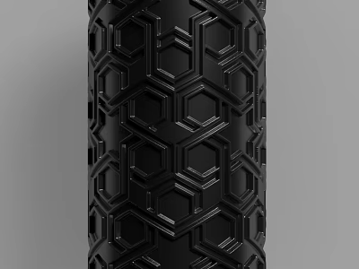 Black Column With Hexagonal Pattern And Textured Design Structure 3d model