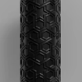 Black Column With Hexagonal Pattern And Textured Design Structure