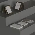 Modern Minimalist Decorative Ornament Set With Wooden Calendar Holders And Simple Books