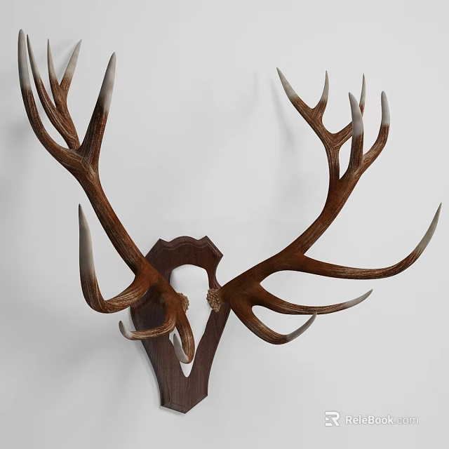 Rustic Animal Wall Decor with Deer Antler Design for Home Interior Decoration 3d model 