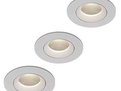 Modern Recessed Downlights Spotlights Three Pack White Indoor Lighting for Home Ceiling 3d model