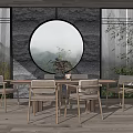 New Chinese Dining Table and Chair Combination Dining Table and Chair 3d model