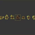 Wooden Animal Figurines Collection Arranged in Row on Gray Background