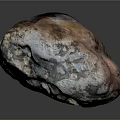 Natural Scenic View With Textured Rock And Metallic Bowl On Dark Background