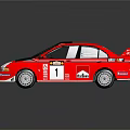 Red Marlboro Rally Car with Number 1 Logo and Racing Exterior Design
