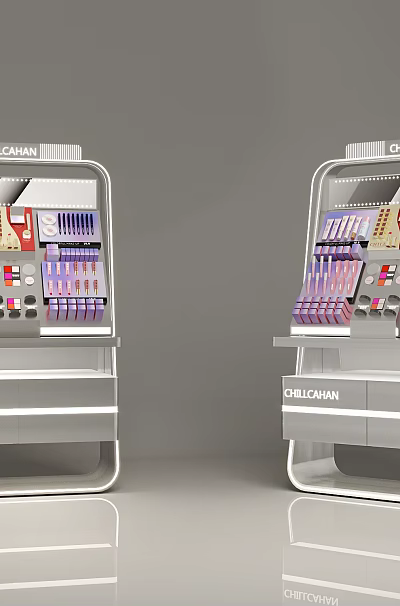 Modern Display Shelves With Multi Tier Design For Retail Product Showcase 3d model